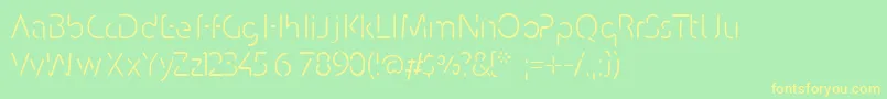 フォントConhaq – 黄色の文字が緑の背景にあります