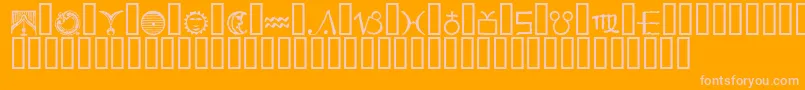 Czcionka EsseneDingbats – różowe czcionki na pomarańczowym tle