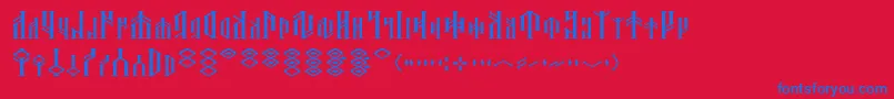 DwarfspiritsBb Font – Blue Fonts on Red Background