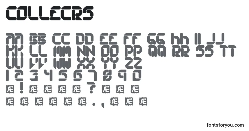 A fonte Collecrs – alfabeto, números, caracteres especiais