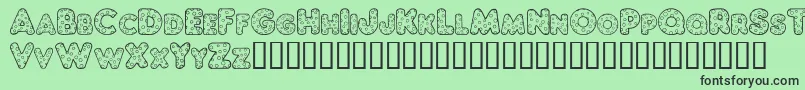 ChubbyDotty Font – Black Fonts on Green Background