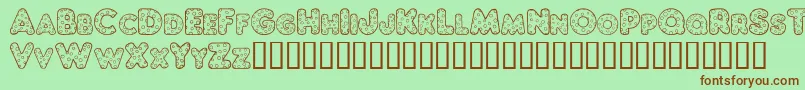 ChubbyDotty Font – Brown Fonts on Green Background