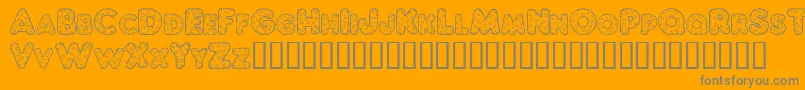 ChubbyDotty-Schriftart – Graue Schriften auf orangefarbenem Hintergrund