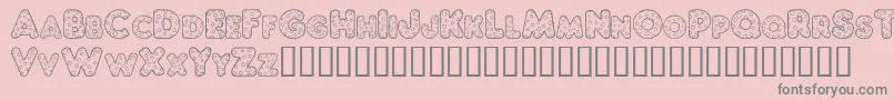 ChubbyDotty-Schriftart – Graue Schriften auf rosa Hintergrund