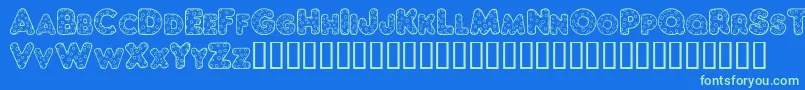 ChubbyDotty Font – Green Fonts on Blue Background