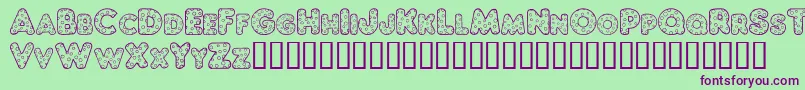 ChubbyDotty Font – Purple Fonts on Green Background