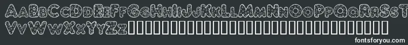 ChubbyDotty-fontti – valkoiset fontit mustalla taustalla