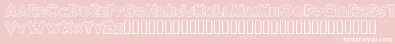 ChubbyDotty-Schriftart – Weiße Schriften auf rosa Hintergrund