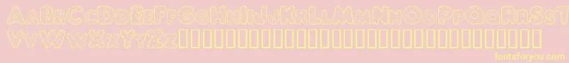 ChubbyDotty-Schriftart – Gelbe Schriften auf rosa Hintergrund