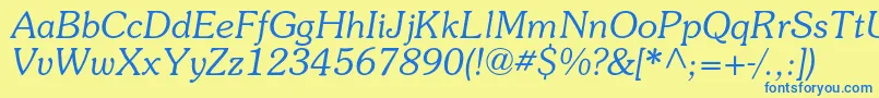 SurprizcItalic Font – Blue Fonts on Yellow Background