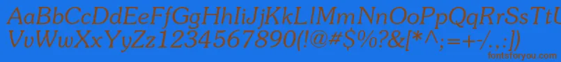 SurprizcItalic Font – Brown Fonts on Blue Background