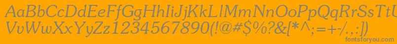 フォントSurprizcItalic – オレンジの背景に灰色の文字