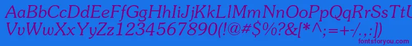 SurprizcItalic Font – Purple Fonts on Blue Background