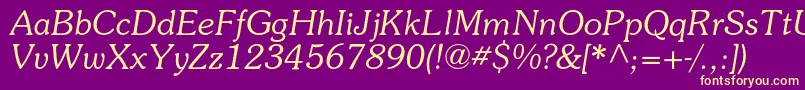 SurprizcItalic Font – Yellow Fonts on Purple Background