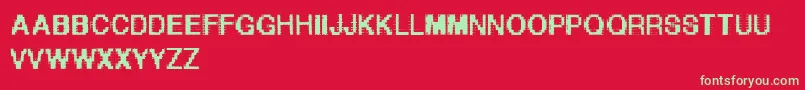 HelveticaDestruPix Font – Green Fonts on Red Background