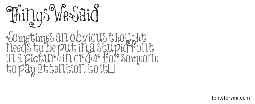 Schriftart ThingsWeSaid