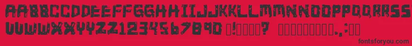 fuente 21Glyphs – Fuentes Negras Sobre Fondo Rojo