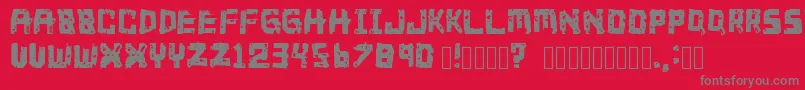 21Glyphs-Schriftart – Graue Schriften auf rotem Hintergrund