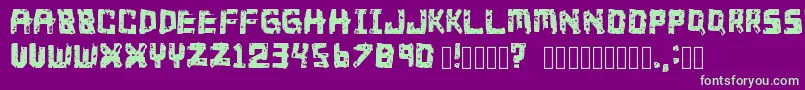 21Glyphs Font – Green Fonts on Purple Background