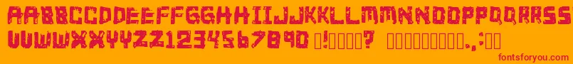 21Glyphs Font – Red Fonts on Orange Background