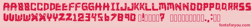 フォント21Glyphs – ピンクの背景に赤い文字