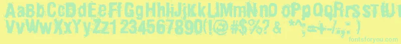 Mainpar Font – Green Fonts on Yellow Background