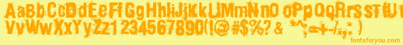 Mainpar Font – Orange Fonts on Yellow Background