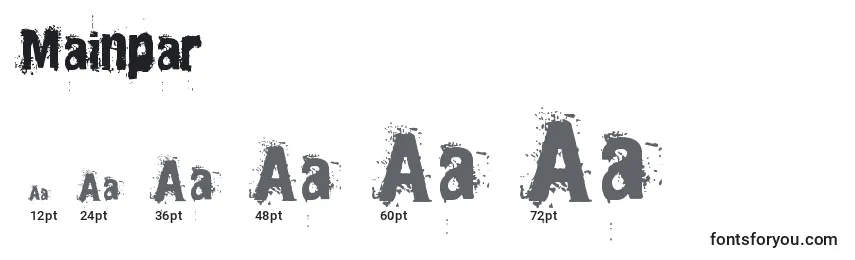 Mainpar Font Sizes