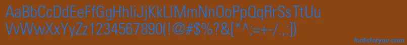 UniversltstdLightcn Font – Blue Fonts on Brown Background