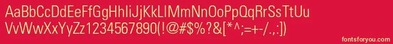 UniversltstdLightcn Font – Yellow Fonts on Red Background