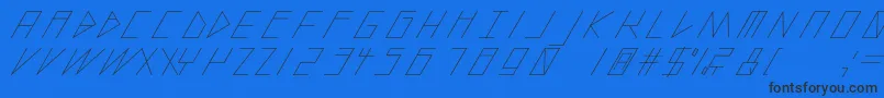 SlantedItalicShiftLight-Schriftart – Schwarze Schriften auf blauem Hintergrund