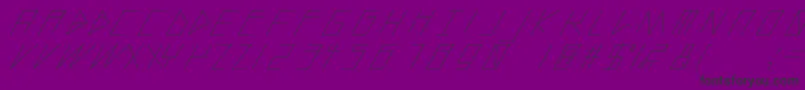 Czcionka SlantedItalicShiftLight – czarne czcionki na fioletowym tle