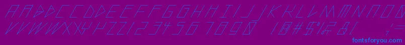 SlantedItalicShiftLight Font – Blue Fonts on Purple Background