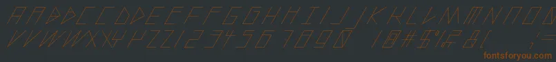 SlantedItalicShiftLight-fontti – ruskeat fontit mustalla taustalla