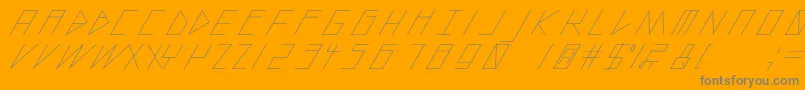 SlantedItalicShiftLight-Schriftart – Graue Schriften auf orangefarbenem Hintergrund