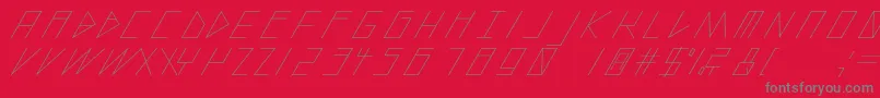 SlantedItalicShiftLight Font – Gray Fonts on Red Background