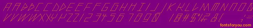 SlantedItalicShiftLight Font – Orange Fonts on Purple Background