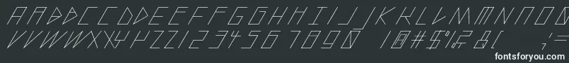 Шрифт SlantedItalicShiftLight – белые шрифты на чёрном фоне
