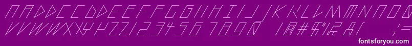 SlantedItalicShiftLight Font – White Fonts on Purple Background