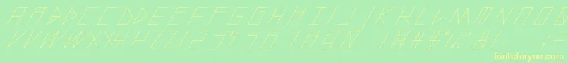 SlantedItalicShiftLight Font – Yellow Fonts on Green Background