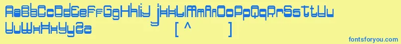 フォントDoppelganger – 青い文字が黄色の背景にあります。