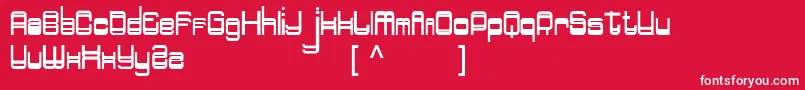 フォントDoppelganger – 赤い背景に白い文字