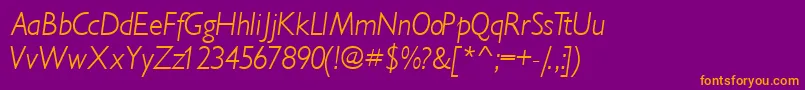 IdiomlightsskItalic Font – Orange Fonts on Purple Background