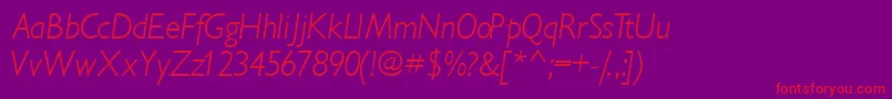 IdiomlightsskItalic Font – Red Fonts on Purple Background