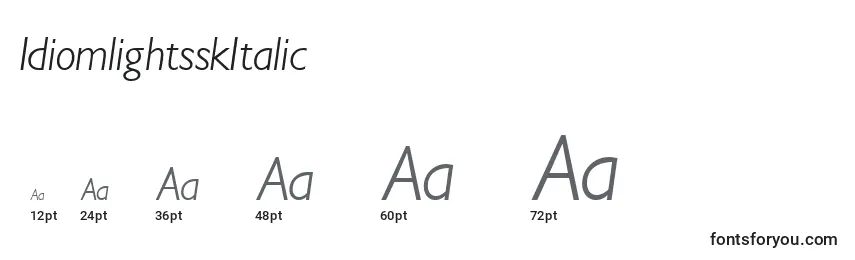 IdiomlightsskItalic Font Sizes