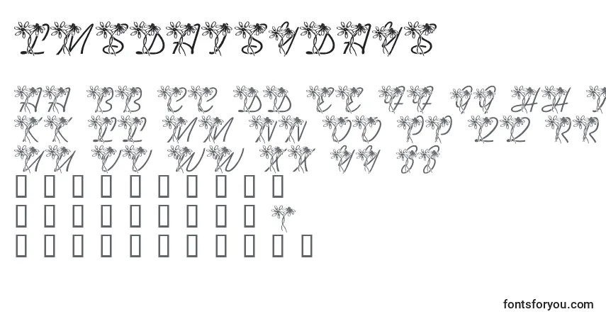 Шрифт LmsDaisyDays – алфавит, цифры, специальные символы