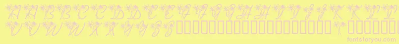 フォントLmsDaisyDays – ピンクのフォント、黄色の背景