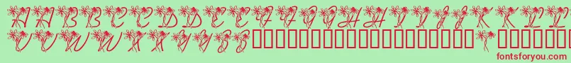 LmsDaisyDays Font – Red Fonts on Green Background