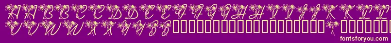 LmsDaisyDays-Schriftart – Gelbe Schriften auf violettem Hintergrund