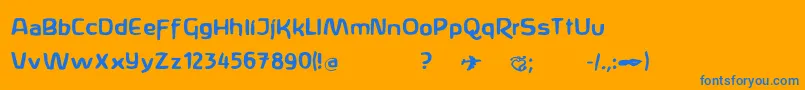 Шрифт Anthroposoph – синие шрифты на оранжевом фоне